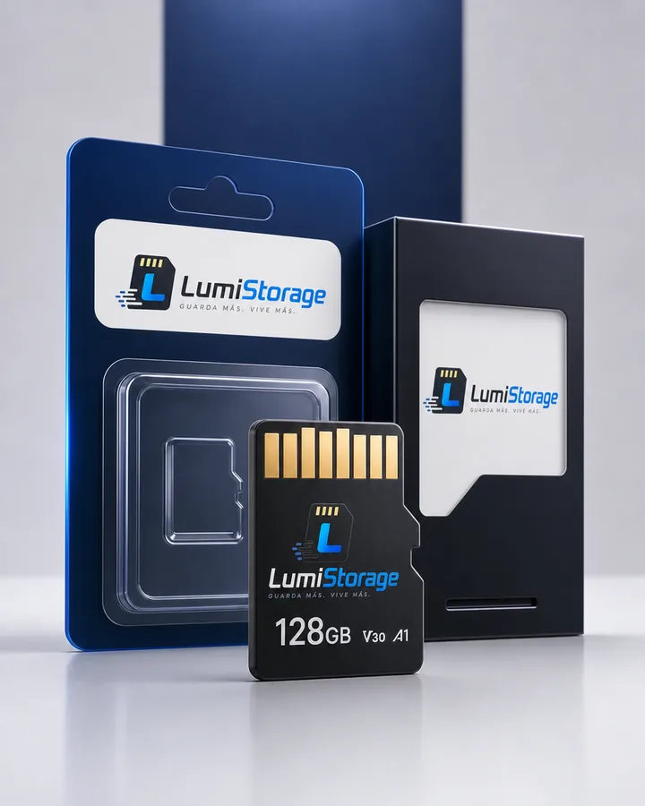 Vista previa fotográfica de tarjeta microSD y empaque OEM personalizable