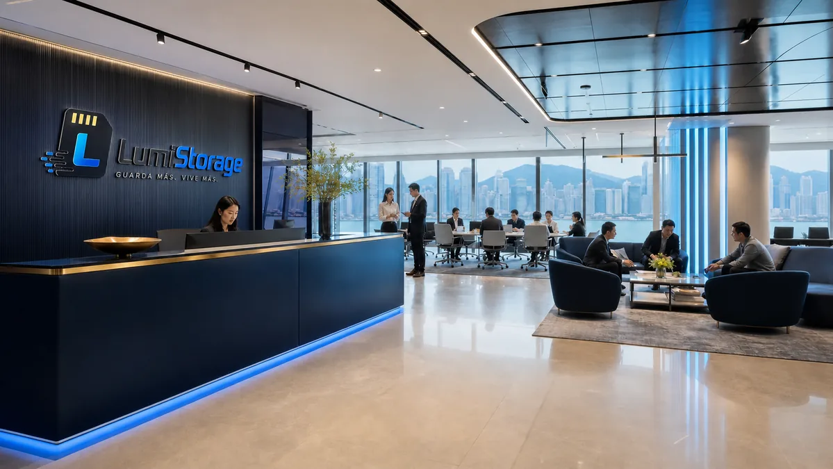 Oficina central moderna de LumiStorage en Hong Kong